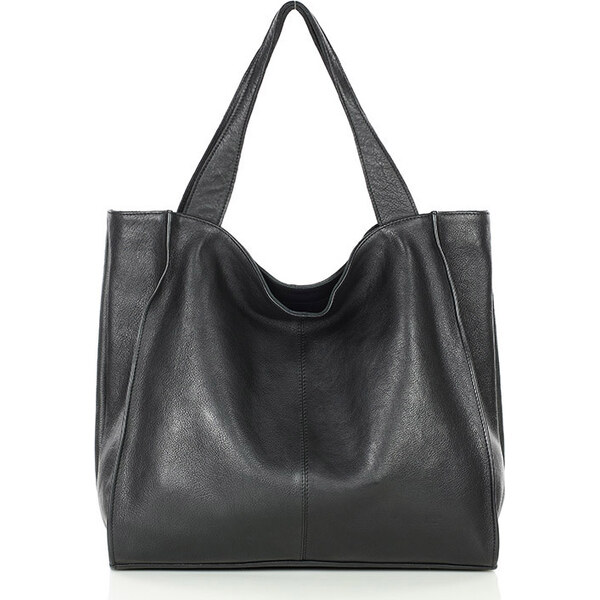 MARCO MAZZINI Čierna kožená shopper kabelka v102d 20847406