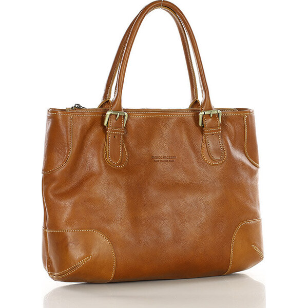 MARCO MAZZINI camel kožená shopper kabelka (419a) 52672548