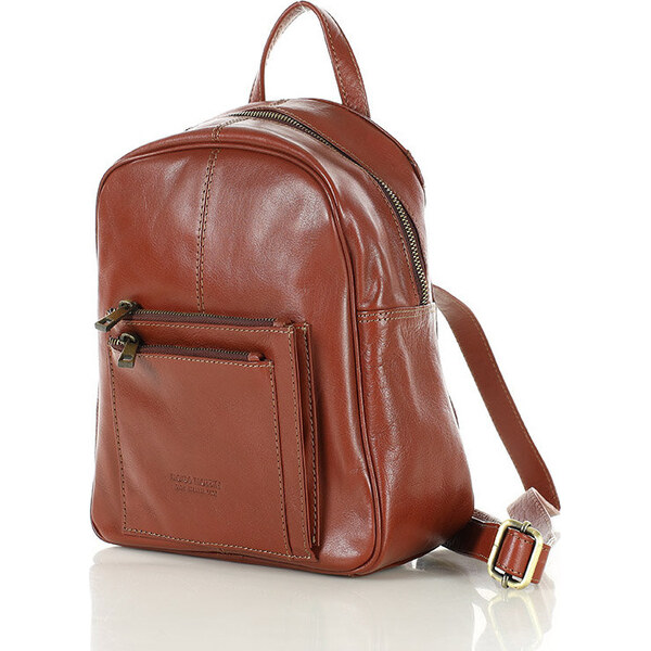 MARCO MAZZINI Hnedý malý kožený batoh s vreckami (vs109b) 57254586
