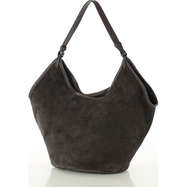 MARCO MAZZINI Tmavo hnedá kožená hobo kabelka (s289c) 65691226