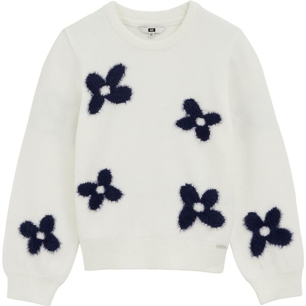 WE Fashion Sveter tmavomodrá / biela 66120036