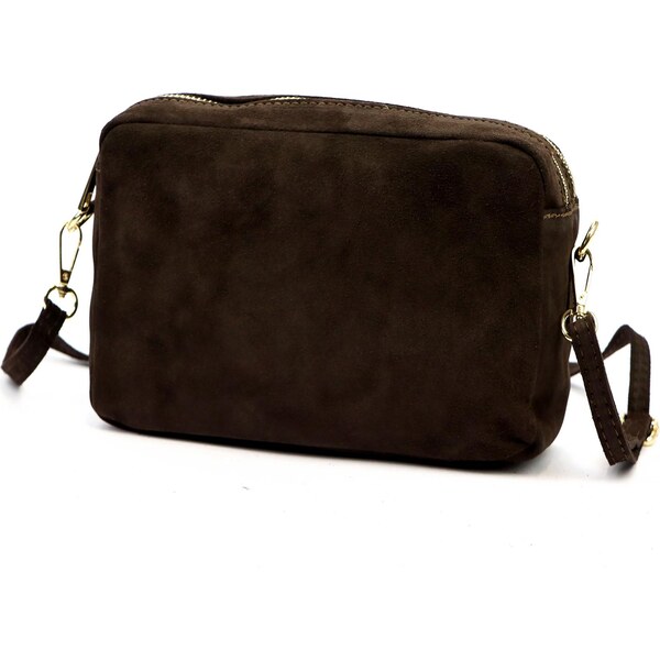 Dámska kabelka z brúsenej kože – kompaktná elegancia v zemitých tónoch 66118036