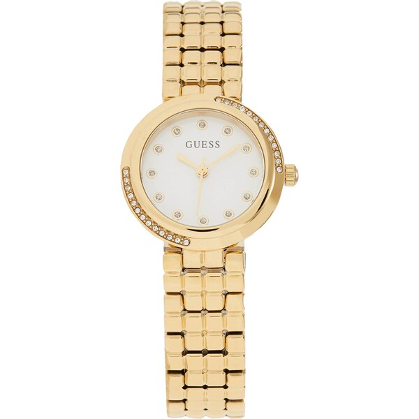 GUESS Analógové hodinky CLARA zlatá / biela 66120382
