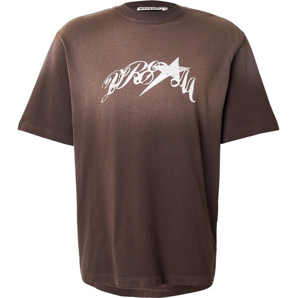 WEEKDAY Tričko hnedá / biela 66120775