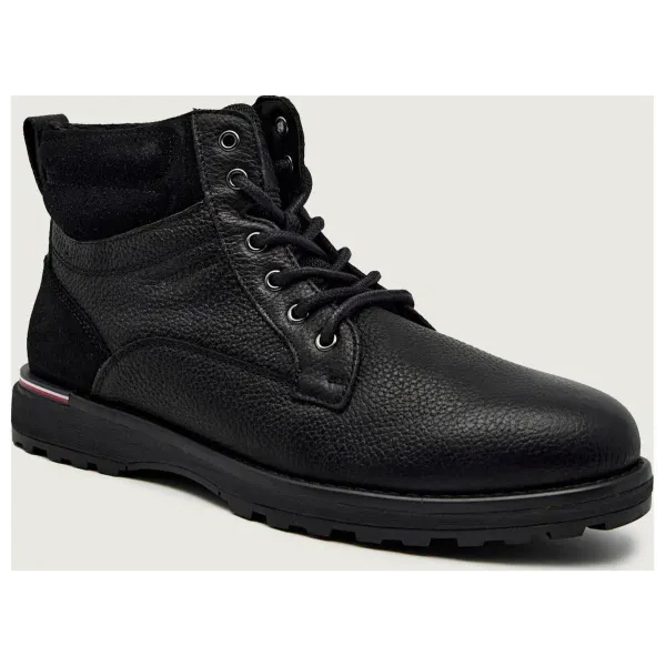 Tommy Hilfiger Kožené vysoké topánky CORPORATE 66112637