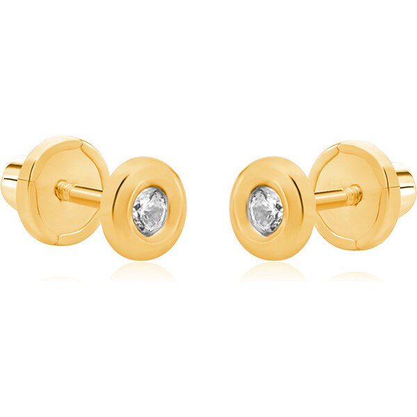 Brilio Drobné náušnice zo žltého zlata so zirkónmi 14/122.200/17ZIR 66586189