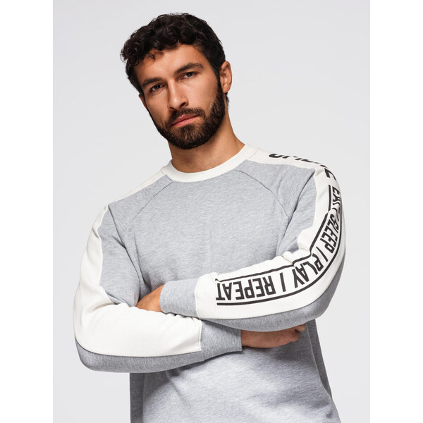 Ombre Mens sweatshirt with contrasting stripes and raglan sleeves - 66134761