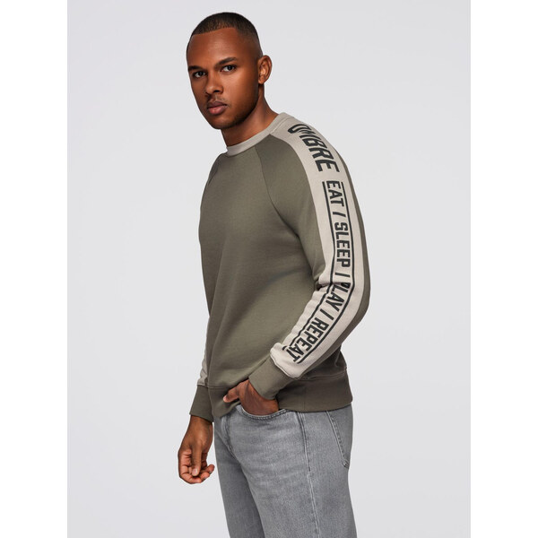 Ombre Mens sweatshirt with contrasting stripes and raglan sleeves - 66134759