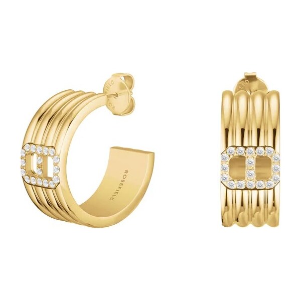 Rosefield Moderné pozlátené s čírymi kryštálmi Fine Octagon JEOSG 66590599