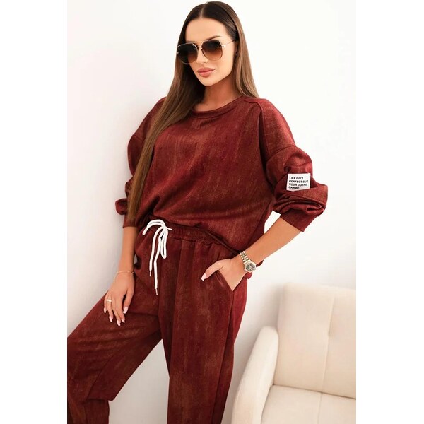 MladaModa Oversize tepláková súprava s efektom obnosenia model 25353-2 66073831