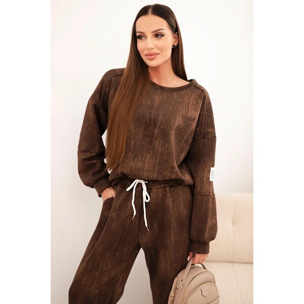 MladaModa Oversize tepláková súprava s efektom obnosenia model 25353-2 66073834