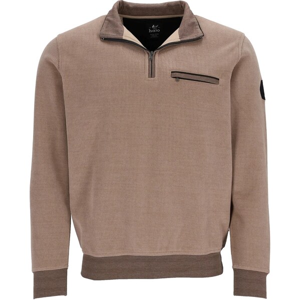 Pánska béžovo-hnedá menčestrová troyer mikina HAJO 66133242