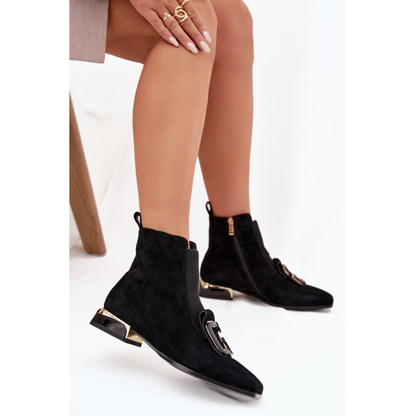 D&A Dámske členkové topánky z brúsenej kože 66473499