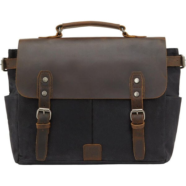 DreiMaster Vintage Messenger tmavohnedá / čierna 66140298