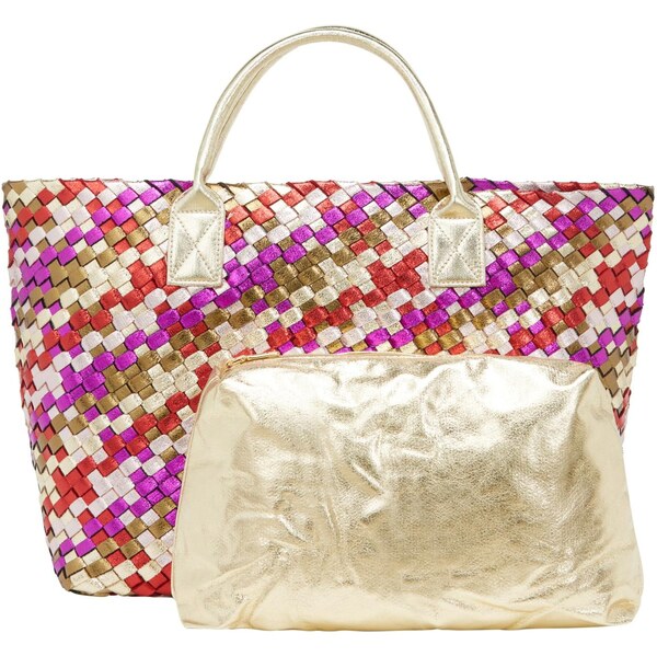 faina Shopper zlatá / olivová / fuksia / červená 66141028