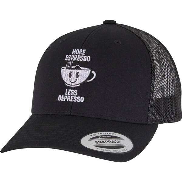 Mister Tee Čiapka More Espresso Less Depresso čierna / biela 66142219