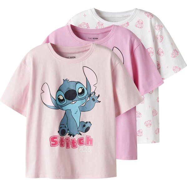 TWO SOON Tričko Stitch kráľovská modrá / ružová / svetloružová / biela 66163684