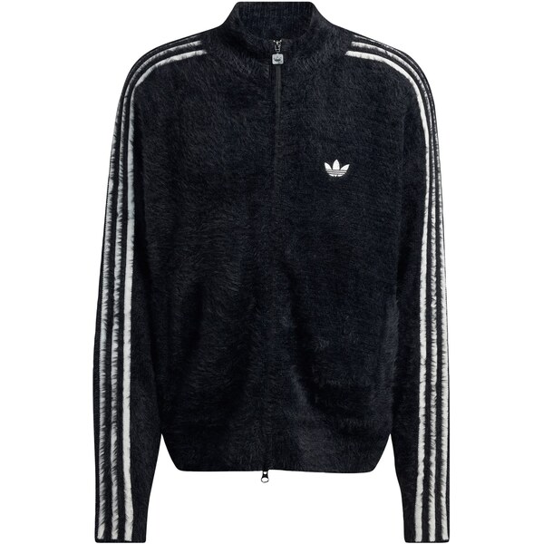 ADIDAS ORIGINALS Prechodná bunda FAUX MOHAIR CLASSIC čierna / biela 66143809