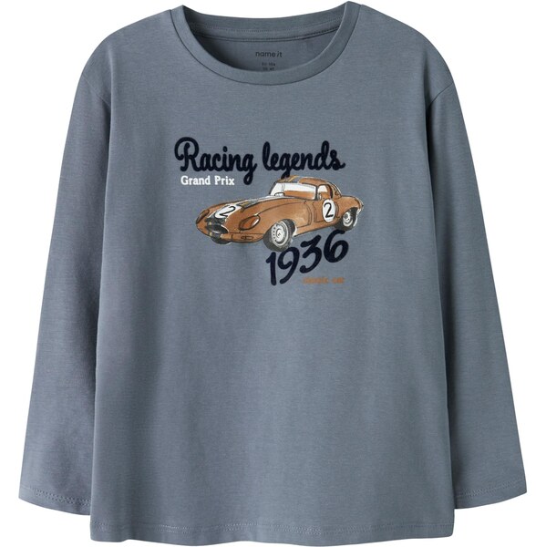 NAME IT Tričko NMMRUBIN modrosivá / hnedá / čierna / biela 66146227