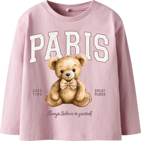 NAME IT Tričko NMFRearaja hnedá / púdrová / biela 66146252