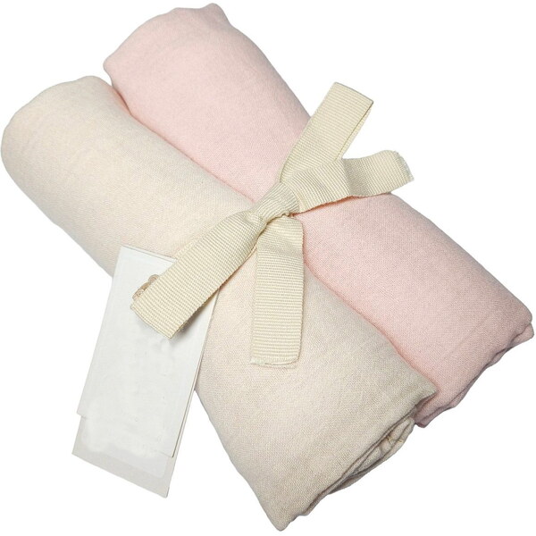 Vlnka Detské mušelínové plienky 2 ks ružová/prírodná 66530215