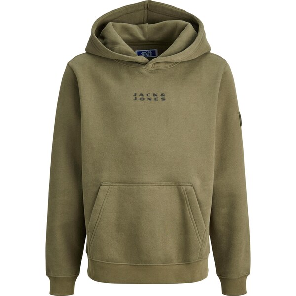 Jack & Jones Junior Mikina JCOPOINT kaki / čierna 66146934