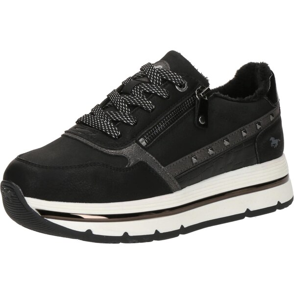 MUSTANG Športové šnurovacie topánky čierna 66146976