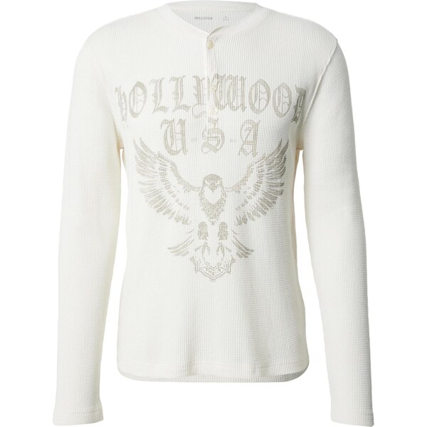 HOLLISTER Tričko béžová / biela 66147068