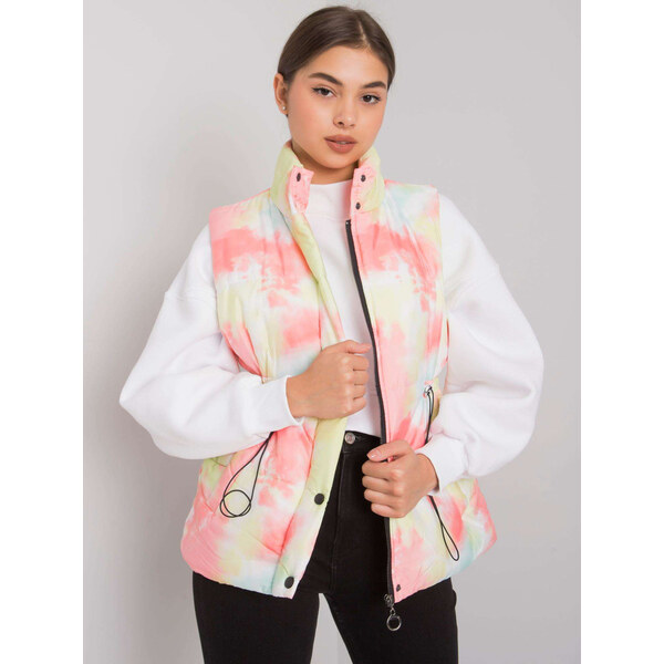 ITALY MODA Žlto-ružová dámska vesta s gumičkou v páse DHJ-KZ-1858.23X 57948271