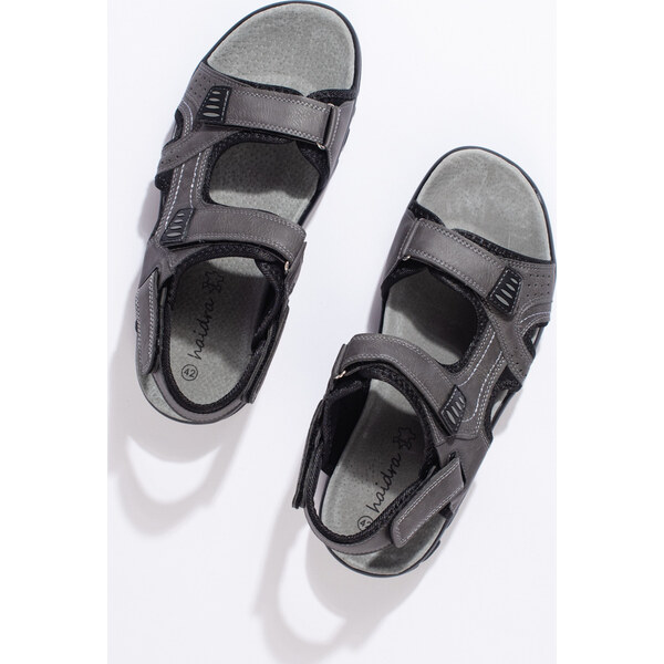 SHELOVET Pánske sandále na suchý zips - sivé EL2310-2G-M 66148479