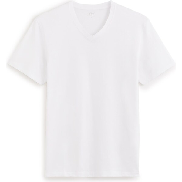 Biele pánske basic tričko Celio Debasev 50568775