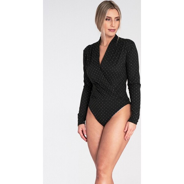 FIGL Čierne dámske body s kamienkami M1080 Black 66149624