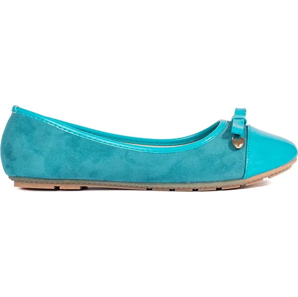 SHELOVET Tyrkysové ploché dámské baleríny s lakovanou špičkou A801L.BL 66149804