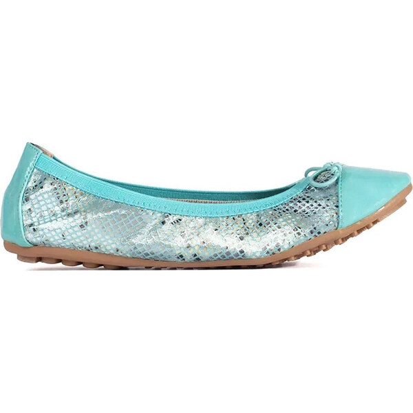 SHELOVET Modré dámské baleríny s hadím vzorem a mašličkou A908-12L.BL 66149805