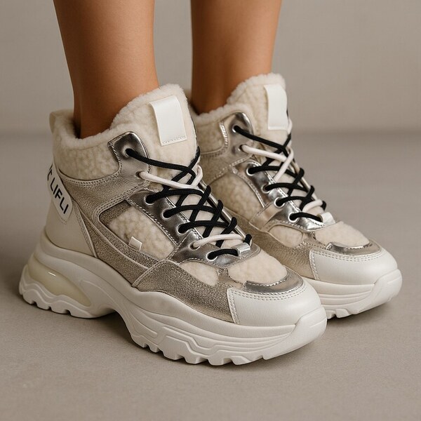 COMER Dámske zateplené biele tenisky LIFE 66150492