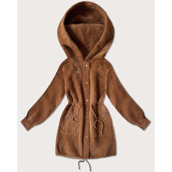 MHM Vlnená bunda z alpaky v karamelovej farbe (W017#) 66656108