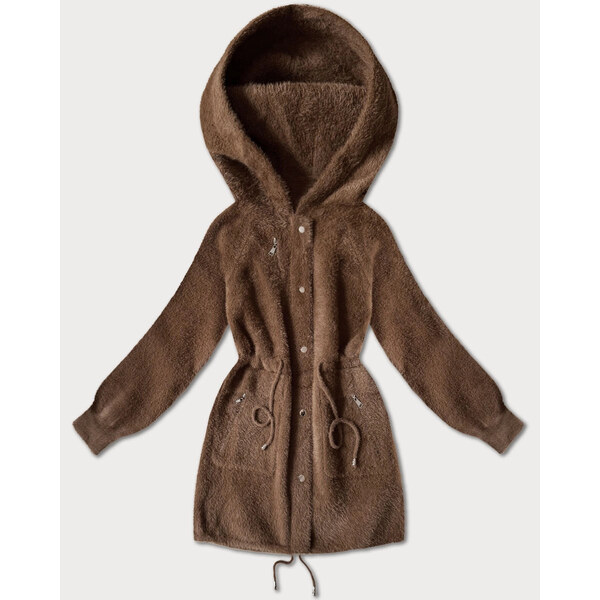 MHM Hnedá bunda z alpakovej vlny (W017#) 66656109