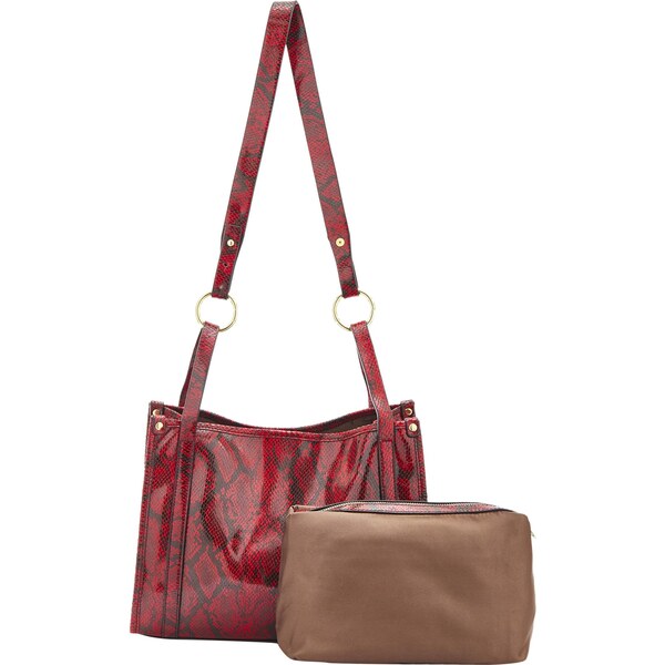 NAEMI Kabelka na rameno hnedá / červená 65791734