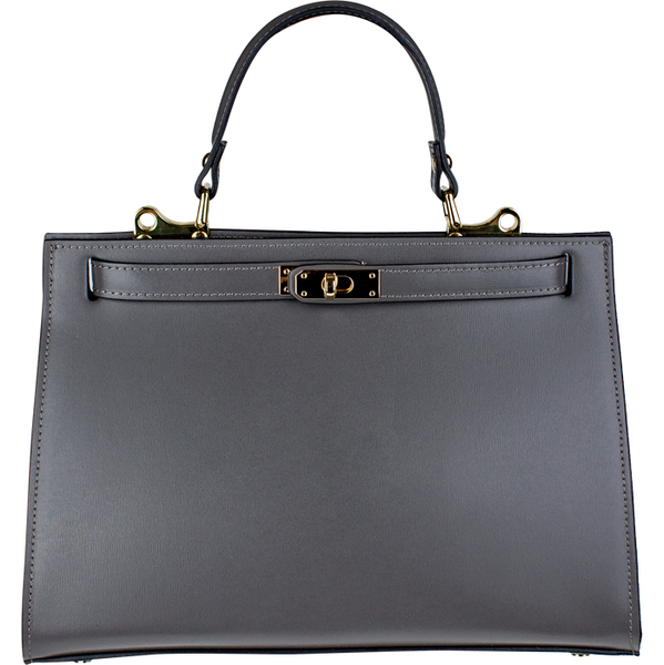 Sivá kožená talianska kabelka Anita Grande Antracite NovaKabelka.sk 66155027