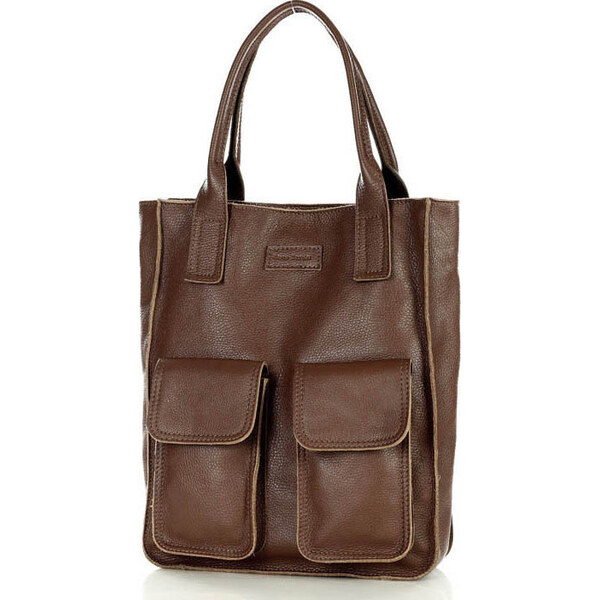 MARCO MAZZINI Tmavohnedá shopper bag s vreckami (s131v) 34549619