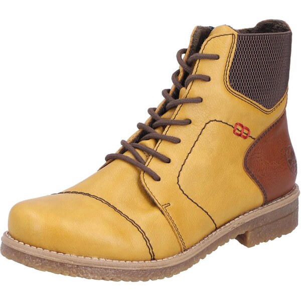 Rieker Šnurovacie členkové čižmy hnedá / žltá 66163441