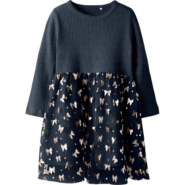 NAME IT Šaty NMFROSALLY námornícka modrá / zlatá 66163942