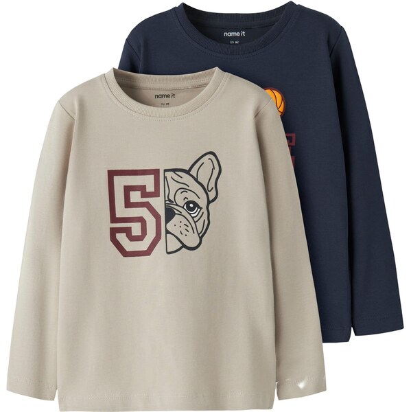 NAME IT Tričko NMMVUX béžová / námornícka modrá / červená / čierna 66163952