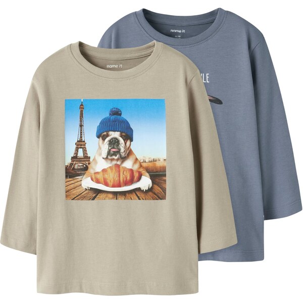 NAME IT Tričko NMMVOTO piesková / modrá / tmavošedá / kamenná 66163982