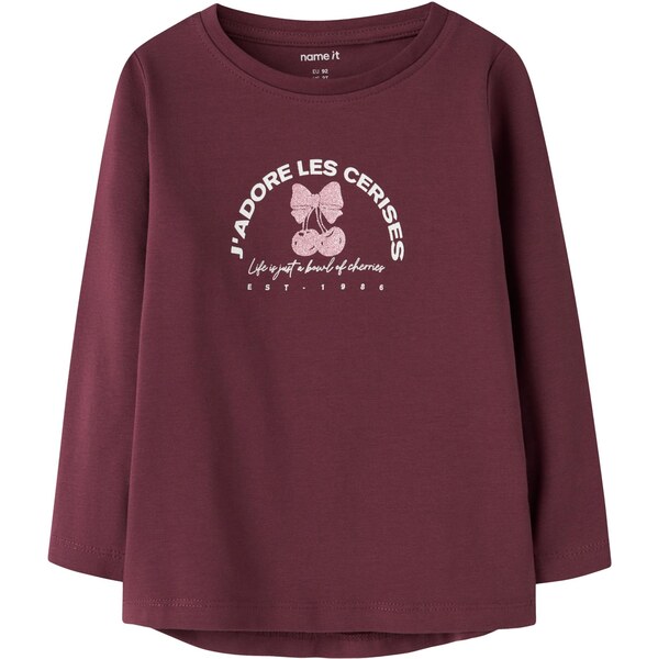 NAME IT Tričko NMFVIX ružová / rubínová / biela 66164490