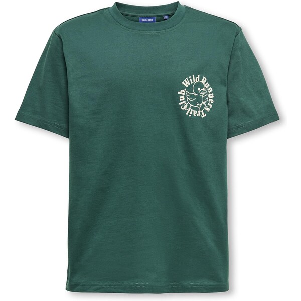 Only & Sons Junior Tričko OSJFRED DANIEL krémová / tmavozelená 66164820