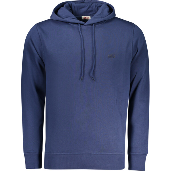 Rifle Modrá pánska mikina s kapucňou 66473457