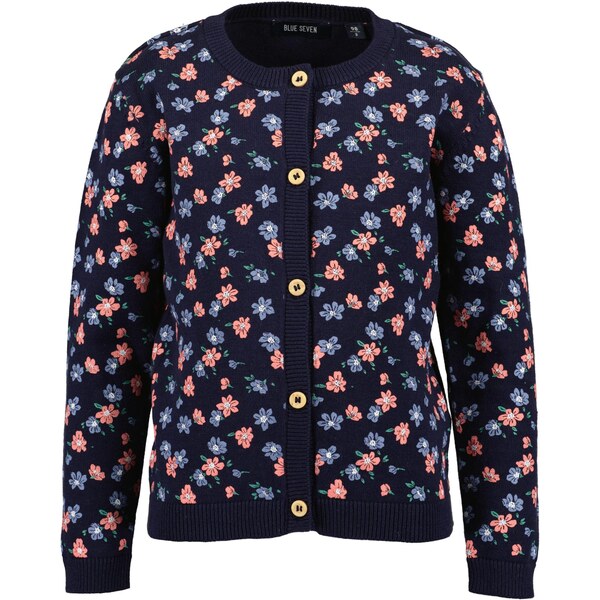 BLUE SEVEN Kardigán tmavomodrá / svetlomodrá / zelená / oranžová 66171854