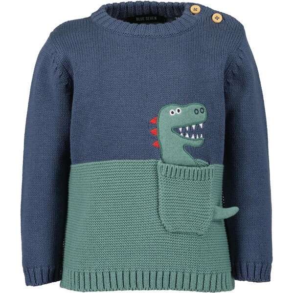 BLUE SEVEN Sveter tmavomodrá / petrolejová / červená / biela 66171858