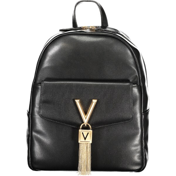 Valentino Bags Čierny kožený batoh s ozdobou 66473458